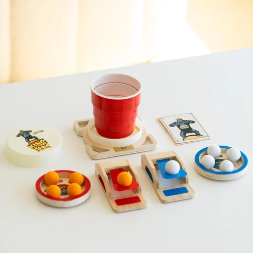 Miniatura 3 de King Pong - Juego de mesa original para niños, adolescentes y adultos 1-4 jugadores Juego basado en habilidades Muchas formas de jugar Juego