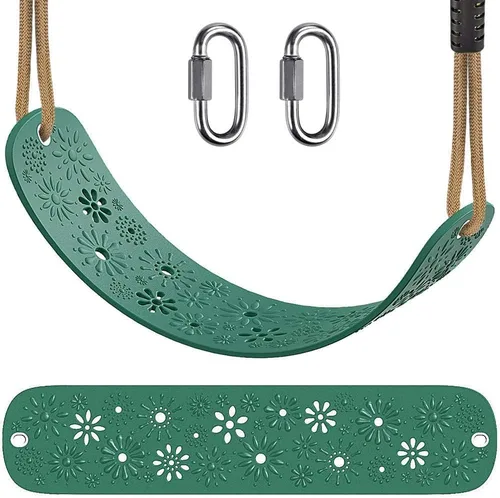 Miniatura 15 de SELEWARE Asiento de columpio para niños pequeños con respaldo alto de cubeta completa de servicio pesado con mosquetones de bloqueo y cuerda
