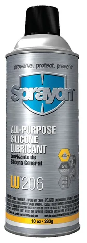 Sprayon Lubricante de silicona multiusos LU206 Aerosol de 10 onzas, SKU #S00206000 LU206 LU206 LUBE de silicona multiusos