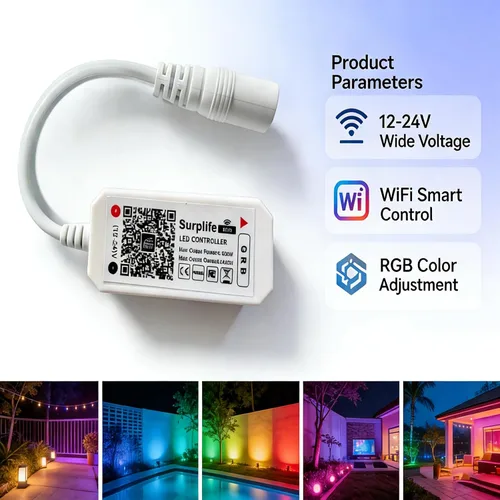 Miniatura 2 de iNextStation - Controlador LED Inteligente RGB WiFi con Salida de 4 Pines Compatible con Alexa/Google Home Assistant/IFTTT para Android/iOS