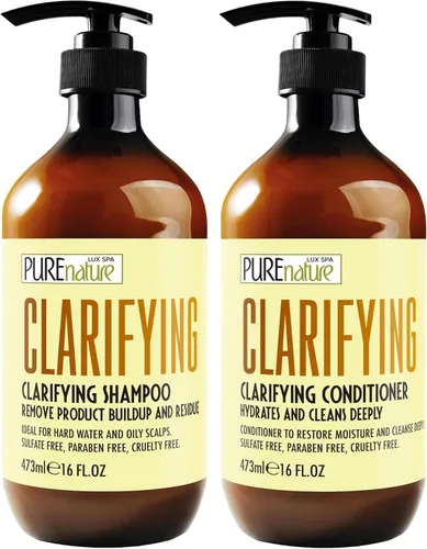 Miniatura 20 de Juego de champú y acondicionador de aceite de argán, cuidado marroquí sin sulfato con queratina, para cabello rizado, liso, seco y dañado