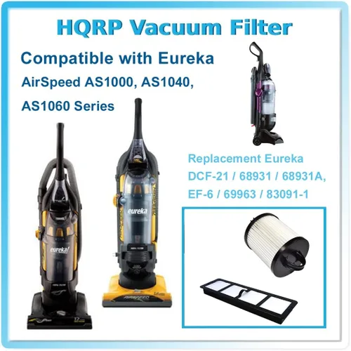 Miniatura 2 de HQRP Filtro HEPA y filtro de escape compatible con Eureka AirSpeed PRO All Floor Rewind Pet AS1061A, AS1060 serie de aspiradoras verticales
