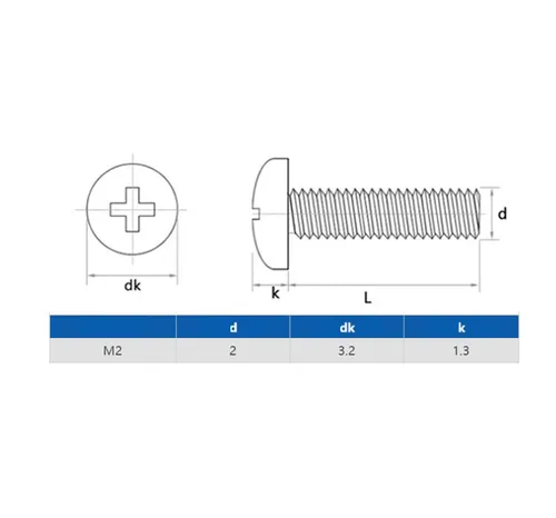 Miniatura 6 de cSeao 480 piezas M2 x 0.236 in / 0.315 in/ 0.394 in/ 0.472 in/ 0.630 in/ 0.787 in Tornillos de cabeza plana Phillips Tornillos métricos Tornillos