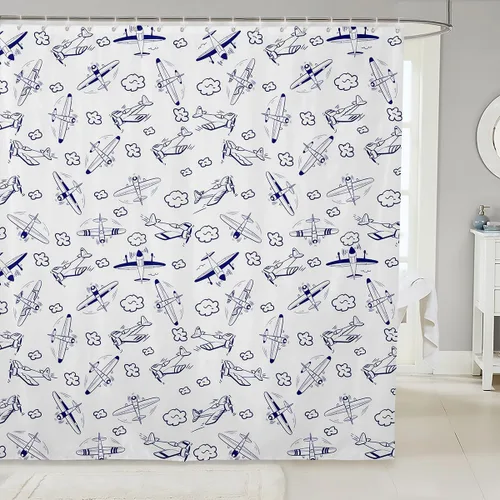 Miniatura 23 de Manfei Cortinas de ducha para niños con lazo de dibujos animados, diseño de mariquita, escarabajo, insecto, niñas, niños, cortinas impermeables