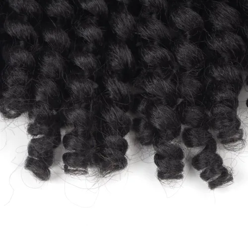Miniatura 5 de Trenzas de ganchillo 2X Ringlet Jumbo Wand Curl 3 unids/lote 8 pulgadas 20 raíces Jamaicana Rizo en espiral trenzado trenzado sintético senegalés 1b