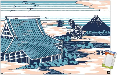 Miniatura 10 de Trends International Godzilla - Póster de pared en las nubes, 34 pulgadas de largo x 22.4 W, versión premium sin marco