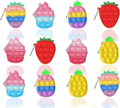 Miniatura 10 de 12 piezas aleatorias de juguetes para ansiedad, juego de juguetes sensoriales Push Pop Fidget, regalos para aliviar el estrés para niños y adultos