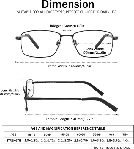 Miniatura 3 de 4 Pack Reading Glasses for Men, Computer Readers with Spring Hinge, Anti UV Ray/Eye Strain/Glare