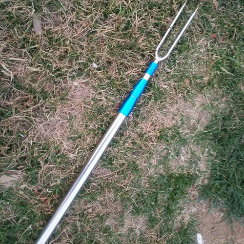 Miniatura 6 de 4 lanza de pesca de acero inoxidable con 2 puntas, gancho roscado de 0.315 pulgadas para aparejos de pesca al aire libre