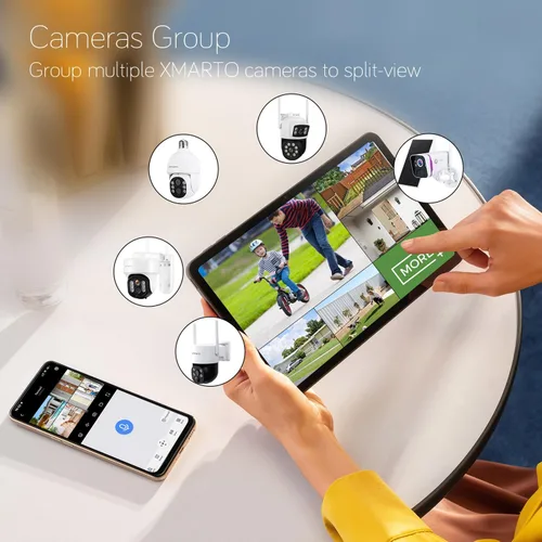 Miniatura 7 de xmartO [Cámara WiFi 6 de doble lente] Cámara de seguridad WiFi QHD 2 en 1 para el hogar con seguimiento de IA, Pan Tilt Zoom, banda dual 5G/2.4G