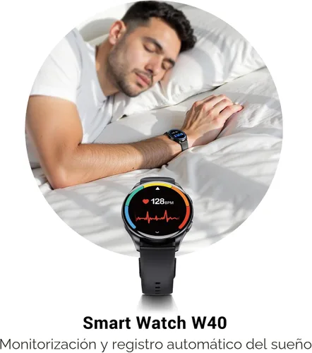 Miniatura 5 de IOWODO Reloj inteligente para mujeres y hombres, pantalla AMOLED ultra clara de 1.43", rastreador de actividad física con monitor de frecuencia