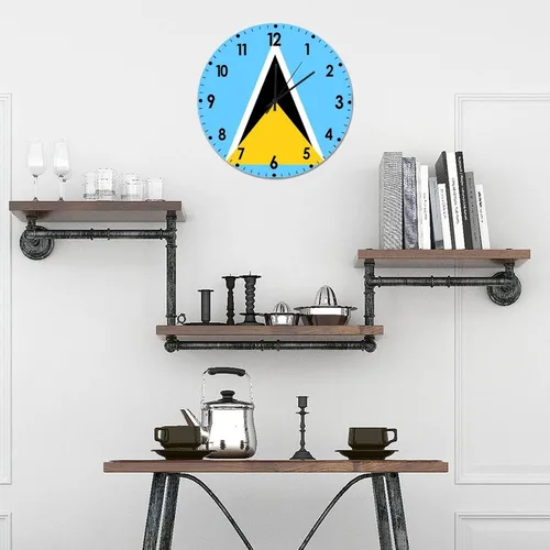 Miniatura 378 de Cheyan Reloj de pared con bandera de Canadá de 12 pulgadas, silencioso, sin tictac, de PVC, funciona con pilas, reloj redondo decorativo, regalo