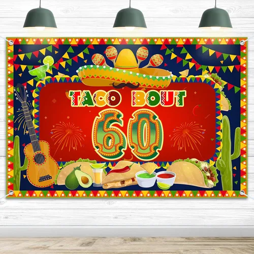 Miniatura 17 de HAMIGAR Fondo de pancarta de feliz cumpleaños de 30 x 6 pies – Fiesta de tacos 30 Fiesta de cactus mexicano decoraciones de cumpleaños suministros