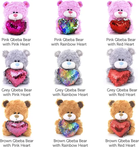 Miniatura 3 de Plushland Qbeba - Oso de peluche de 6 pulgadas, lindo amor, día de San Valentín o sorpresa de Navidad para niños y niñas, tamaño exprimible