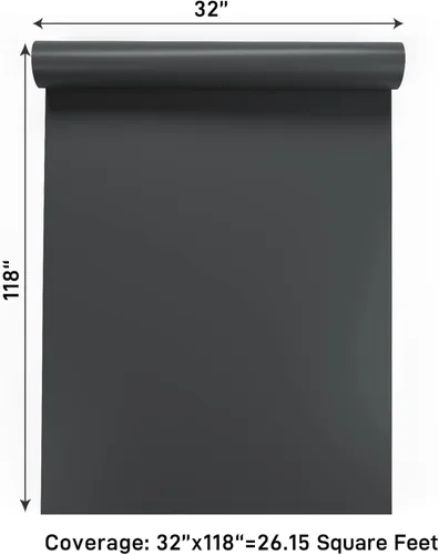 Miniatura 9 de VaryPaper Papel Tapiz Gris de Gran Tamaño Despegar y Pegar 32''x118'' Papel de Contacto Gris Removible Impermeable Autoadhesivo de Vinilo Decorativo