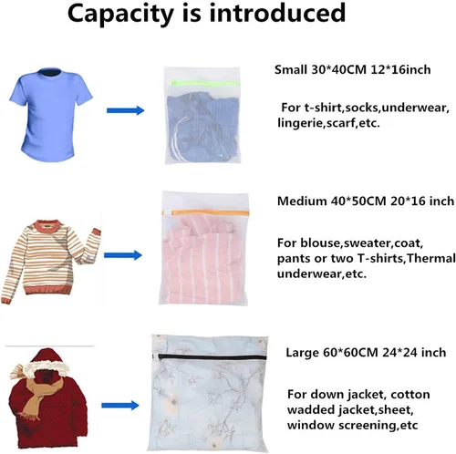 Miniatura 5 de BAGAIL Bolsas de lavandería de malla para ropa interior íntima y delicada, juego de 7 piezas (1XL, 2L, 2M, 2 bolsas para sujetadores)