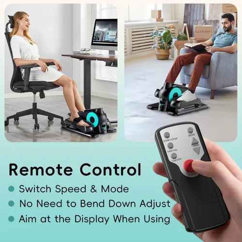 Miniatura 6 de Under Desk Oval Machine, Morelax Oval Leg Exerciser for Elderly Assembly, Quiet Portable Electric Sit Pedal Exerciser with Resistance Band, Remote