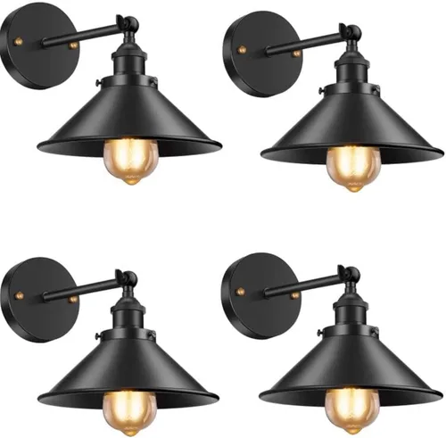 Licperron Aplique de pared negro, apliques de pared industriales vintage para dormitorio, cocina, baño, lámpara de pared de cuello de cisne antiguo