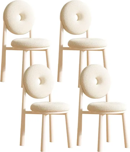 Miniatura 9 de Donut Dining Chairs,Makeup Chair,Kitchen Room Chairs Nordic Back, Dining Room with Metal Legs,Living Room Chair for Home Bedroom Cream Wind Brownish