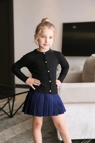 Miniatura 2 de SMILING PINKER cardigan de cuello redondo para niñas