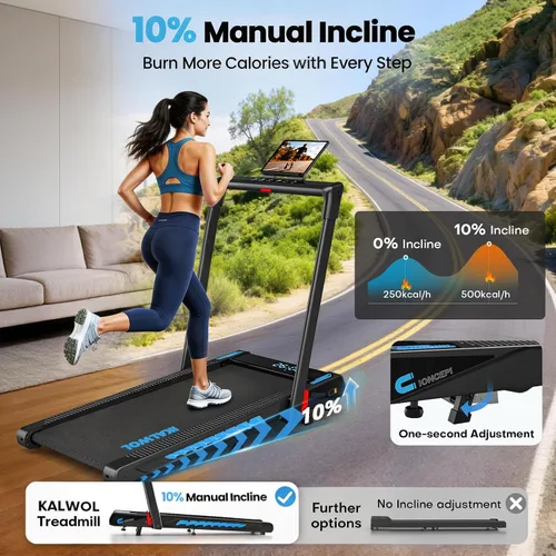 Miniatura 4 de Cinta de correr con altavoz, caminadora plegable 6 en 1 de 7.5 MPH para el hogar con aplicación compatible, almohadilla para caminar con 10%