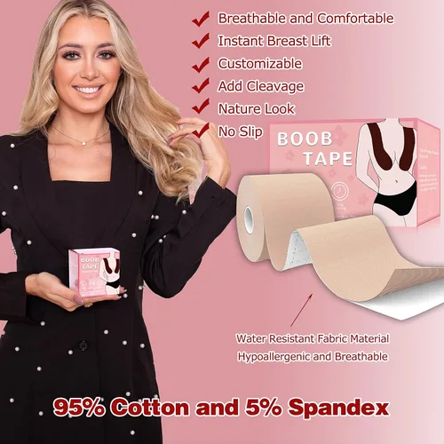 Miniatura 2 de Cinta Bob para levantamiento de senos, Boobytape para levantamiento de senos de tamaño grande, cinta de pecho de 3 pulgadas para rollo de senos