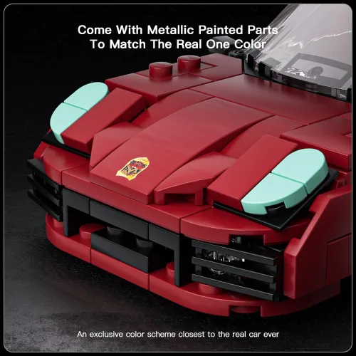 Miniatura 5 de Mould King Speed Champion 911 Targa - Juegos de construcción de automóviles con vitrina, modelos 27060 para adultos y niños de 8 años (362 piezas)