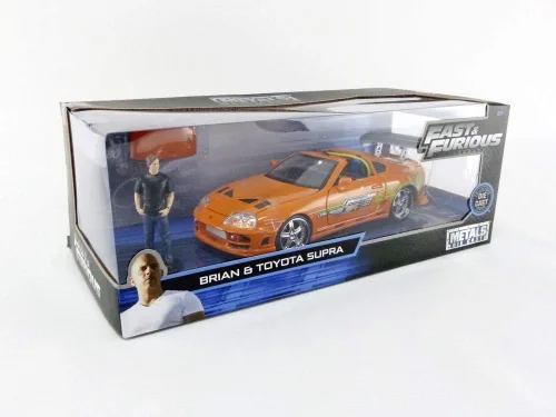 Miniatura 7 de Jada Fast & Furious Toyota Supra 1995 de Brian Modelo de fundición a presión – Escala 1:24 Auto de fundición a presión duradero – Incluye figura