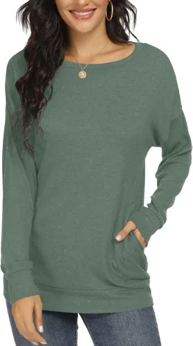Miniatura 3 de YSYOKOW Women Long Sleeve Shirts Casual Tops Dressy Blouses Fashion Tunic with Pockets