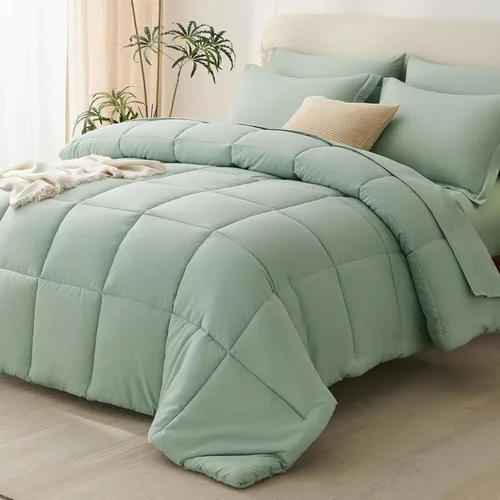 Miniatura 34 de CozyLux Juego de edredón tamaño individual XL, color beige, juego de cama de 5 piezas individual XL, juego de ropa de cama suave extra largo