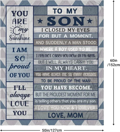 Miniatura 5 de Regalos para manta de hijo de 60 x 50 pulgadas, regalos para hijo de mamá papá, regalo de cumpleaños para hijos, regalo de cumpleaños para hijos