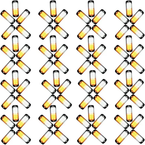 Set 80 unids ámbar blanco 20-LED advertencia emergencia faro peligro intermitente luz estroboscópica coche camión remolque 12 V 24 V