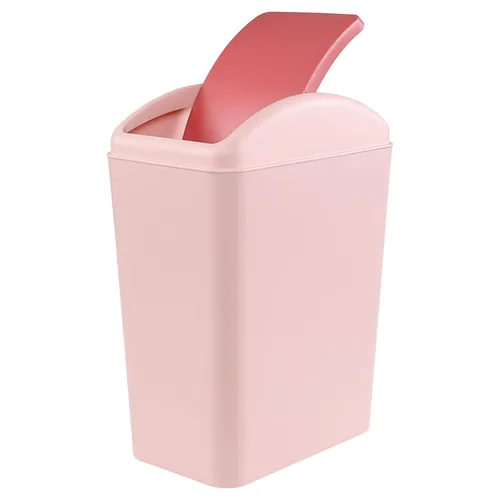 bote de basura, tapa de plástico, 4 galones/15 litros Rosa