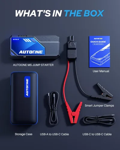 Miniatura 9 de AUTOONE Arrancador de coche de 4000 A, arrancador de batería portátil para coche compacto de hasta 10.0 L de gasolina y 8.0 L de motor diésel