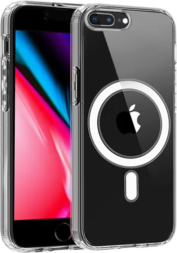 Miniatura 52 de S. Tedazo Funda magnética para iPhone 7/8 Plus (5.5 pulgadas) compatible con MagSafe, [no amarillenta] delgada, a prueba de golpes, funda para Negro