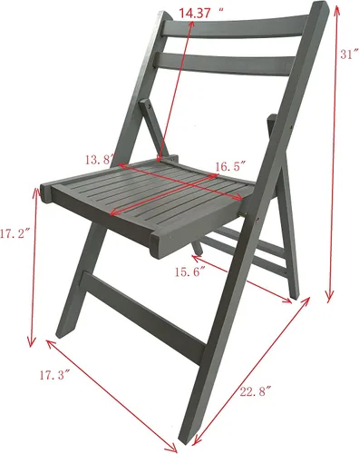 Miniatura 3 de HomVent Juego de 4 sillas plegables de madera con rejillas, totalmente montadas, sillas plegables para eventos, silla de boda, asiento de listones