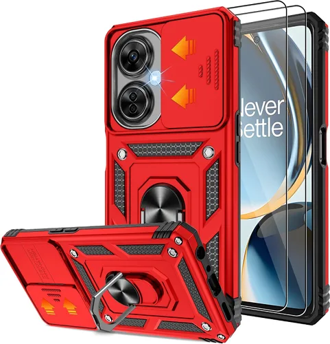 Miniatura 10 de Gritup Funda compatible con OnePlus Nord N30 5G con cubierta deslizante para cámara y protector de pantalla (paquete de 2), soporte de anillo Negro