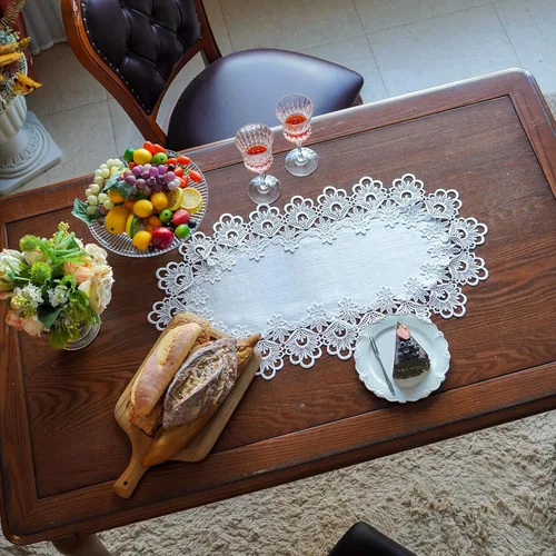 Miniatura 3 de ARTABLE Manteles de encaje redondos con doily, manteles de encaje, doily bordado con flor, tapete para tazas y jarrones para decoración de mesa