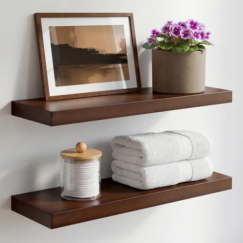 Miniatura 49 de Homeforia Estante flotante blanco de 48 pulgadas, estantes flotantes de madera maciza de alta gama de 48 pulgadas de largo para montaje en pared