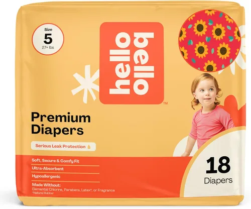 Miniatura 9 de Pañales Hello Bello, talla 4 (22-37 libras) Flower Child, 21 unidades de pañales desechables premium para bebé, hipoalergénicos con sensación suave