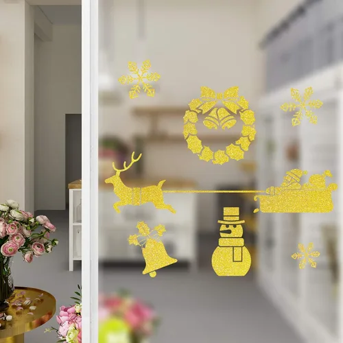 Miniatura 5 de VEELIKE Papel de contacto autoadhesivo de vinilo dorado con purpurina, papel tapiz brillante para pegar y despegar, cubierta de papel de pared