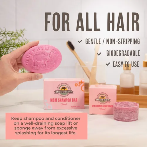 Miniatura 6 de MSM Barra de champú + barra de acondicionador de cabello hialurónico, champú y acondicionador de barra sólida para el crecimiento del cabello, sin