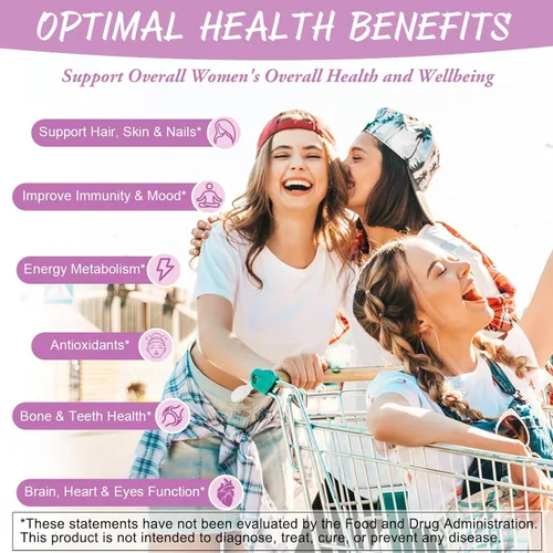 Miniatura 6 de Totaria Gomitas multivitamínicas sin azúcar para mujeres mayores de 14 años con hierro, inositol, folato, biotina, gomitas multivitamínicas diarias