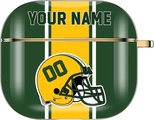 Funda personalizada para casco de fútbol americano con nombre y número para AirPods Pro de 3ª generación Pro 2 (2019 2021 2022) Funda protectora