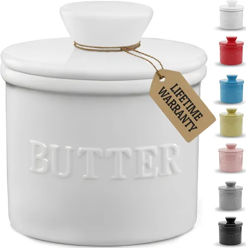 Miniatura 11 de PriorityChef Mantequillera Francesa con Tapa, Mantiene la Mantequilla Untable y Fresca, Recipiente para Mantequilla para Dejar en la Encimera, Plato