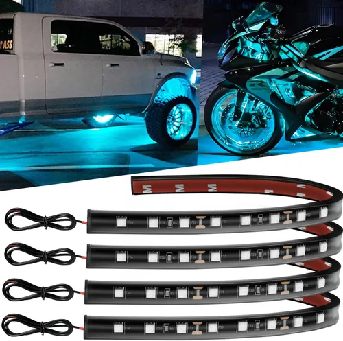 Miniatura 8 de Tira de luz LED de 12 V de 12.7 pulgadas, impermeable, color azul, tiras de luz LED para automóvil, carrito de golf, motocicletas, camiones, barcos