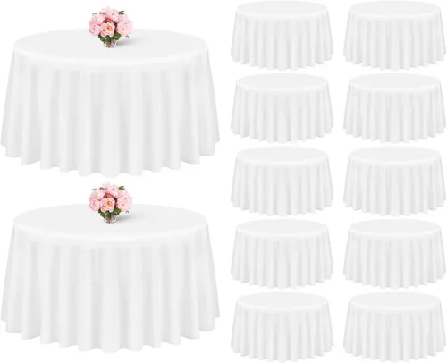 Miniatura 152 de Showgeous Paquete de 4 manteles rectangulares de poliéster de 60 x 102 pulgadas, resistentes a las arrugas, lavables, para bodas, mesas de comedor