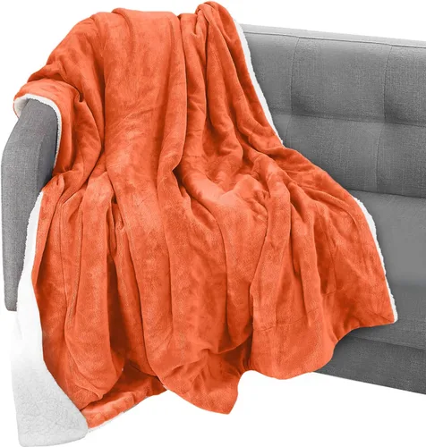 Miniatura 36 de Elegant Comfort Manta reversible de franela sherpa, ultrasuave, mullida, acogedora y afelpada, manta decorativa ligera para todas las estaciones, 50