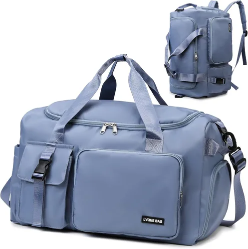 Eslcorri Bolsa de deporte para mujeres y hombres, mochila deportiva con compartimento para zapatos y húmedos, bolsa de fin de semana para yoga,