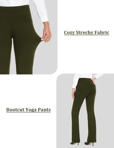 Miniatura 77 de Safort Pantalones de yoga con entrepierna de 28" 30" 32" 34"más amplios en la parte inferior para botas altas, 4 bolsillos, UPF50+